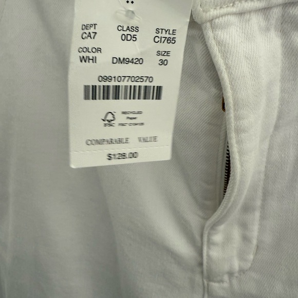 J. Crew White Drapey Denim Trousers Size 30 NWT - Picture 5 of 5